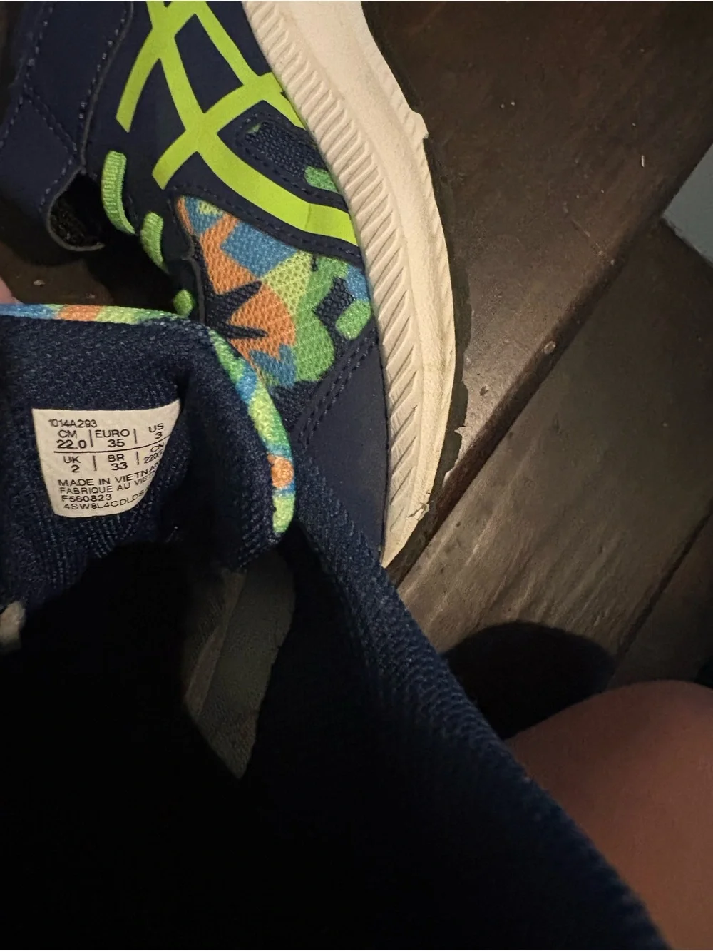 ASICS Kids Navy with Lime & Multicolor  Sneakers